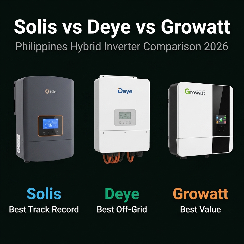 Solis vs Deye vs Growatt hybrid inverter comparison Philippines 2026